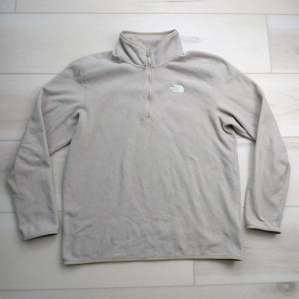 The North Face TKA 100 Glacier Quarter Zip Mens XL Fleece Pullover Tan